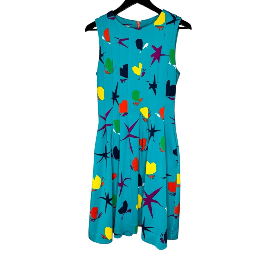 Anne Klein 70’s Retro Azure A-Line Dress